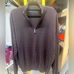 Brown Perry Ellis, quarter zip sweater xl